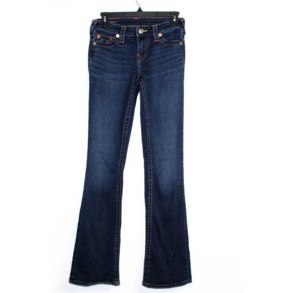 True Religion Denim - True Religion womens jeans size 27 dark wash stretchy mid rise bootcut casual
